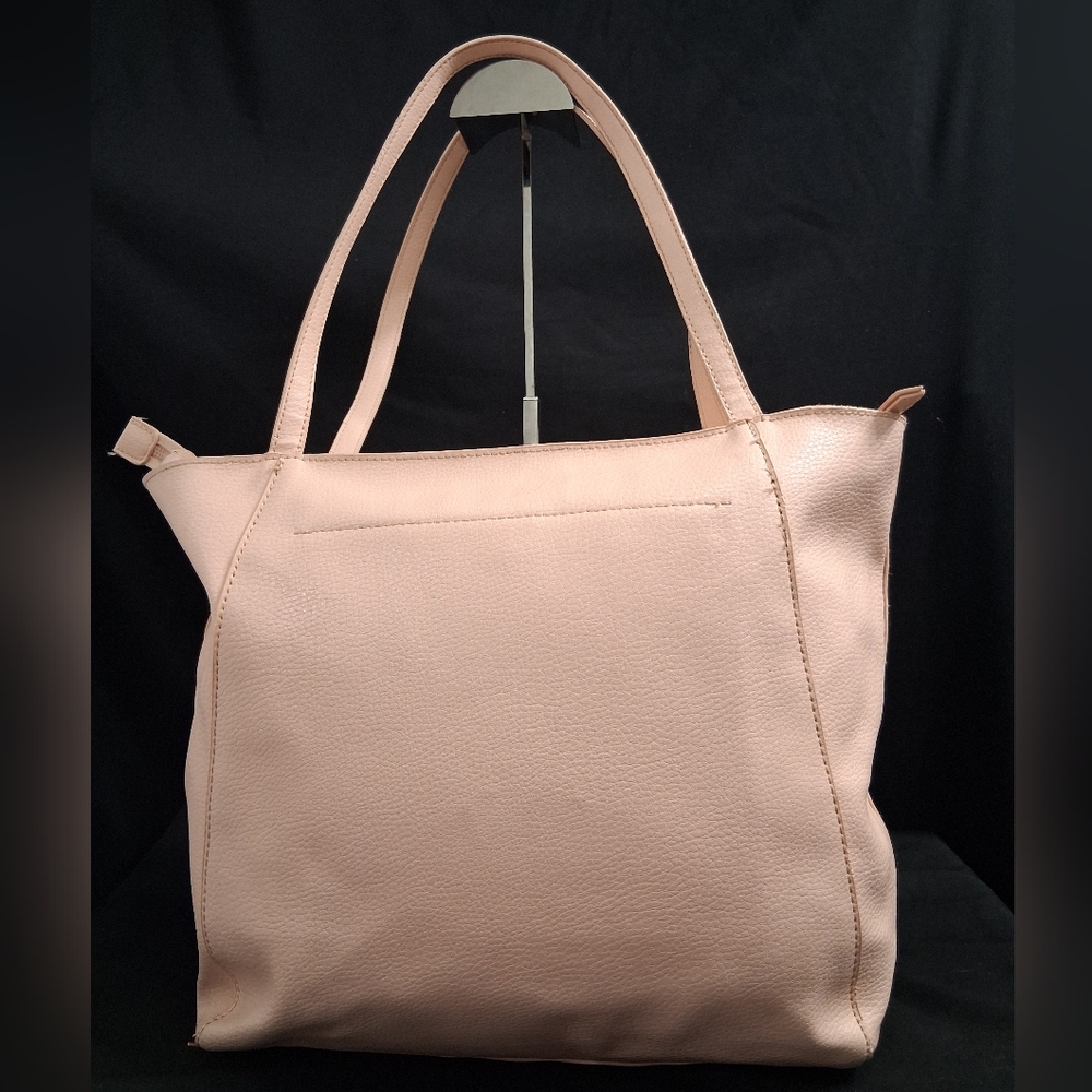 New York and Company pink Faux leather shoulder bag large Zipper closure